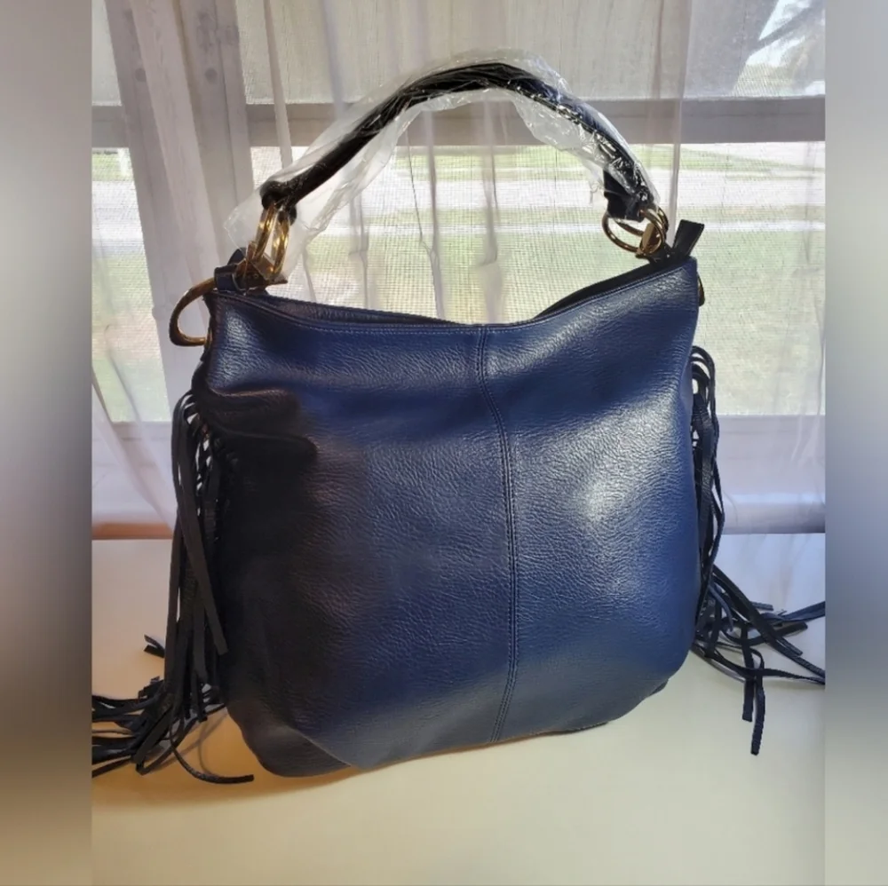 Blue Fringe Bag